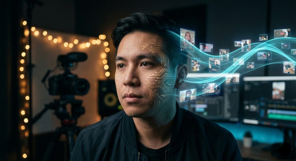 Close-up of a hand holding a futuristic smartphone with a vibrant wave of digital energy and floating "30s" icons bursting from the screen.