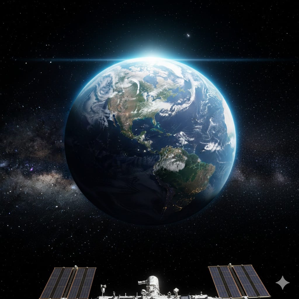 Out of This World 2 Earth viewed from space showing continents and oceans