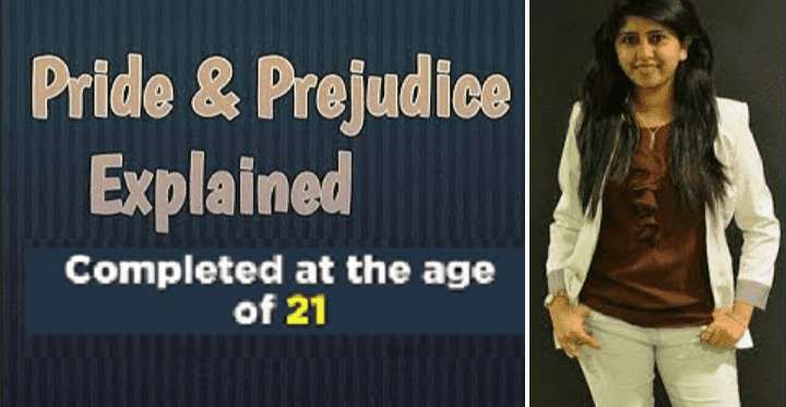 A teacher explaining the story and characters of Pride and Prejudice during a classroom lesson